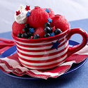 Red, White and Blue Watermelon Sundaes